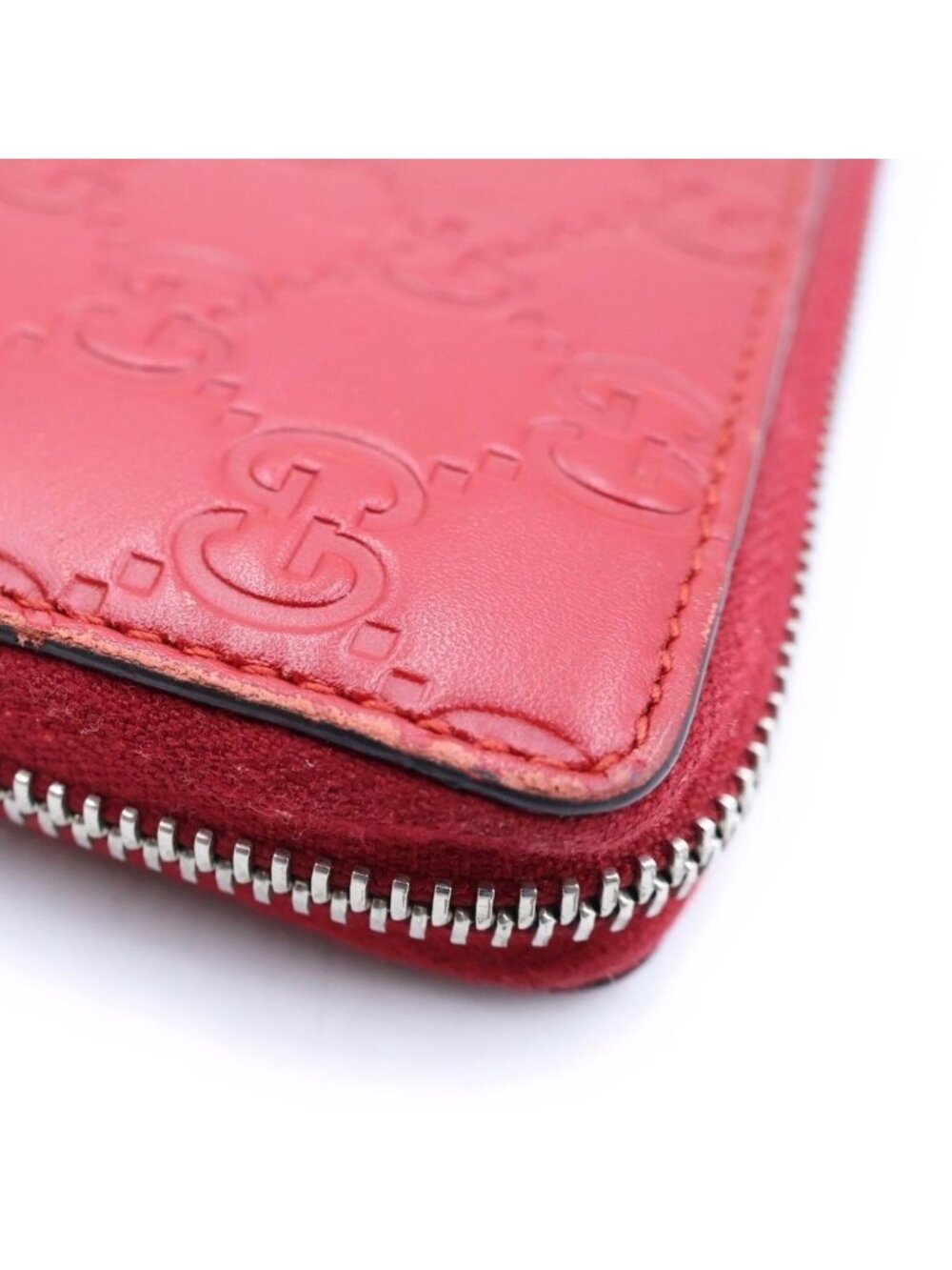 Gucci GG Pattern Round Zip Wallet Red - Picture 4 of 6